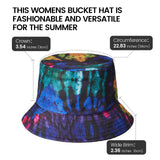 Tie Dye Bucket Hat for Women&Man Reversible Outdoor Beach Sun Hat