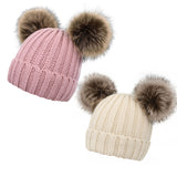 Kids Knit Beanie Hat Pom Pom Toddler Winter Hat