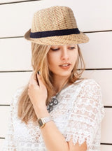 Men/Women Summer Short Brim Straw Fedora