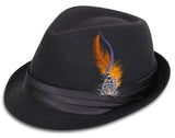 Unisex Short Brim Structured Gangster Trilby Felt Fedora Hat