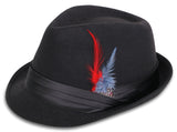 Unisex Short Brim Structured Gangster Trilby Felt Fedora Hat