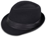 Unisex Short Brim Structured Gangster Trilby Felt Fedora Hat