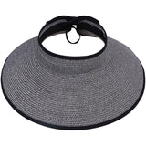 Women Roll Up Foldable Wide Brim Sun Visor Straw Hat