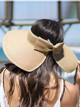 Women Roll Up Foldable Wide Brim Sun Visor Straw Hat