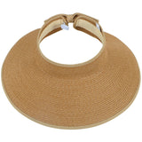 Women Roll Up Foldable Wide Brim Sun Visor Straw Hat