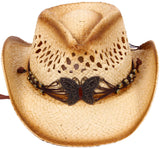Kid's Costume Party Cowboy Straw Hat with Decorated Headband