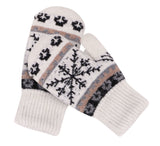 Women's Winter 2 Pairs Accessory Snowflake Mittens & Gloves Set