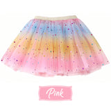 Baby Girl's Rainbow Tutu Skirt 4-Layer Tulle Princess Ballet Dress